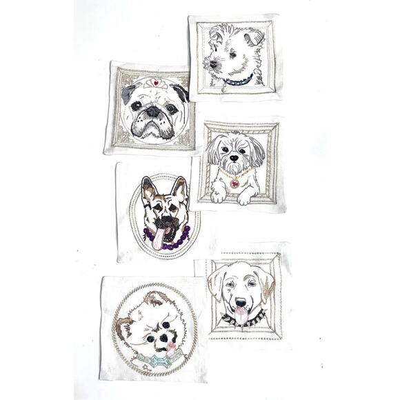 KIM SEYBERT DRINKS COCKTAIL NAPKIN SET OF 6 NEW $90 - Picture 1 of 2